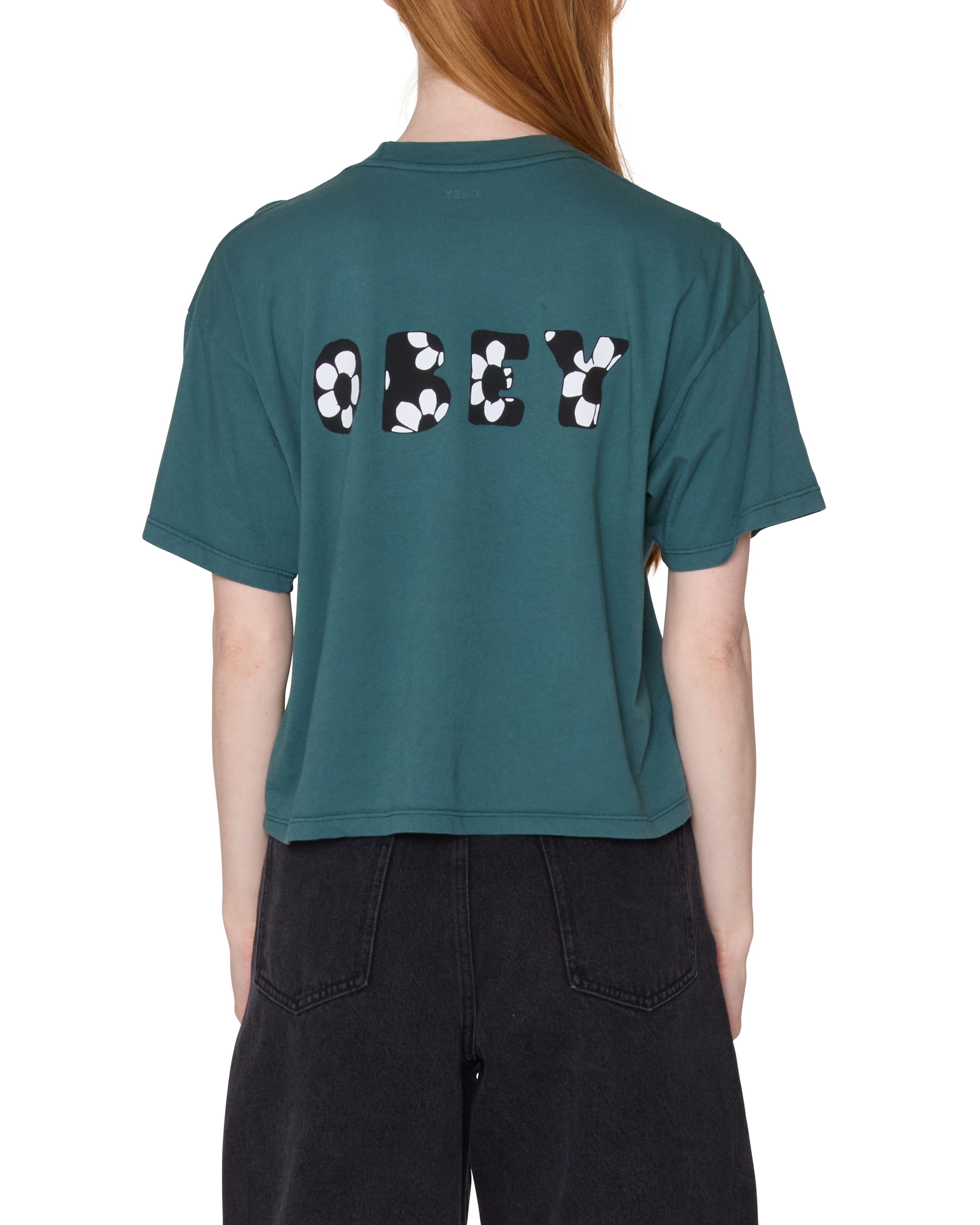 Obey Forget Me Not Shirt Jasper Green Damen Print T-Shirt grün